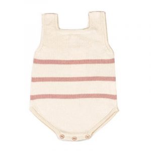 Pelele de verano para bebé - Pelele rayas rosa